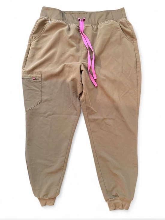 Figs Pants - FIGS Zamora jogger scrubs. Size XL in Smokey taupe, pink accents. EUC. (1353)
